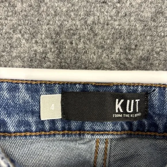 Kut from the Kloth Jane Shorts Womens Size 4 Blue High Rise Cut Off Distressed - Picture 3 of 10